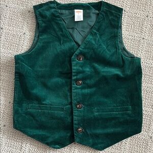Boys Gymboree Green Velvet Vest